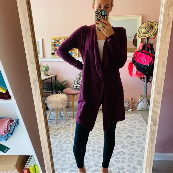 Barefoot Dreams Cozy Chic Lite Open Front Cardigan Purple Sz XXS/XS - Picture 13 of 14